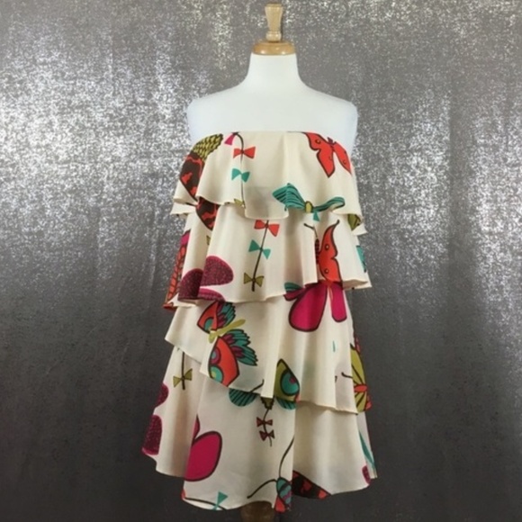Judith March Anthropology butterfly ruffle dress - Picture 1 of 5